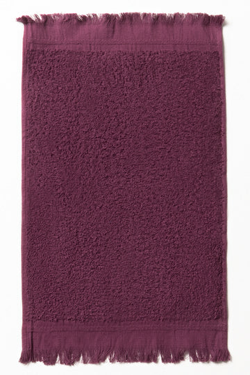 Fringe Guest Towel Plum