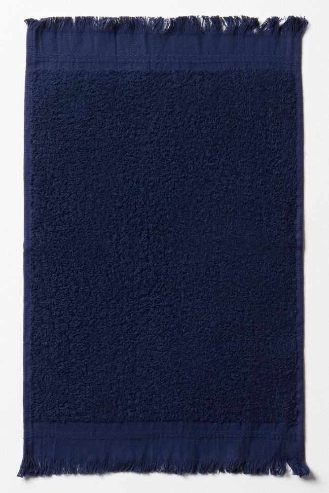 Fringe Guest Towel Dark Blue