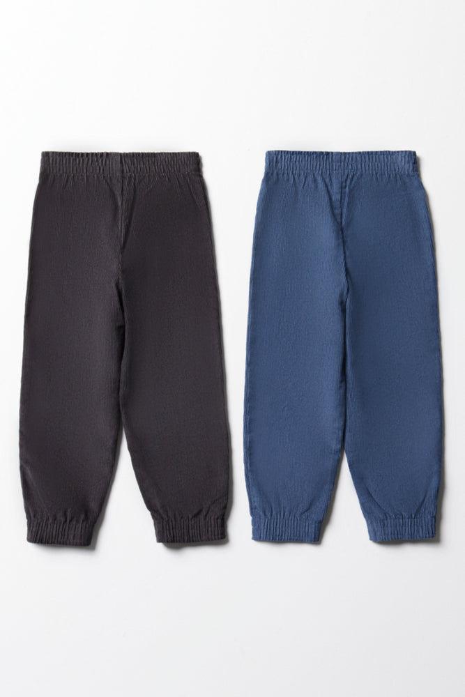 2 Pack Corduroy Pants Blue & Dark Grey (2)