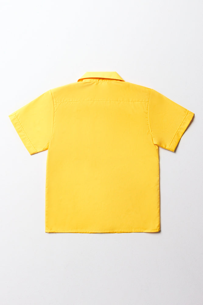 Unisex School Short Sleeve Shirt Yellow (3)