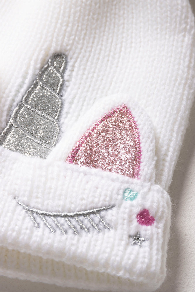 2 Piece Hat-Set Unicorn Novelty White (1)
