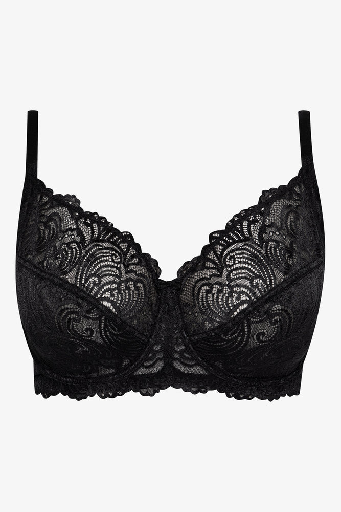 Plus Size 2 Pack Lace Non Padded Underwire Bras Black & Natural