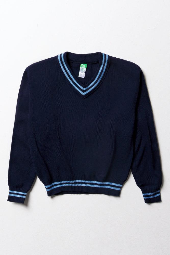 Unisex School Long Sleeve Striped Jersey Navy