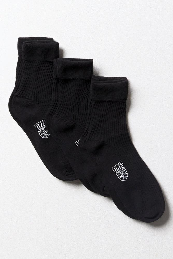 3 Pack Anklet Socks Black