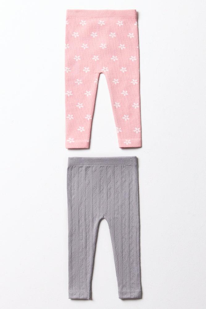 2 Pack Leggings Pink & Grey