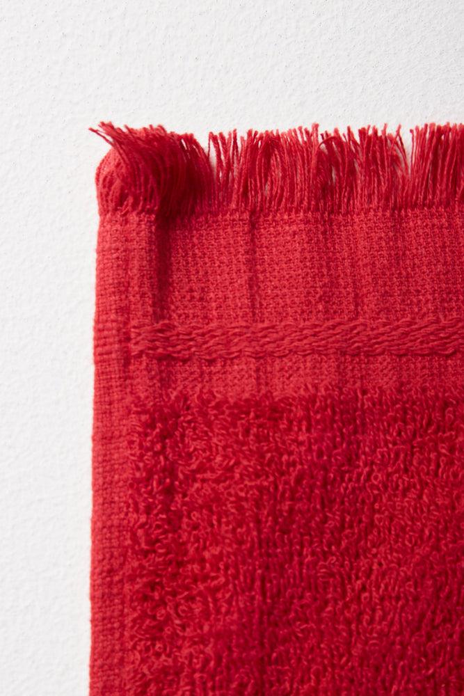 Fringe Guest Towel Red