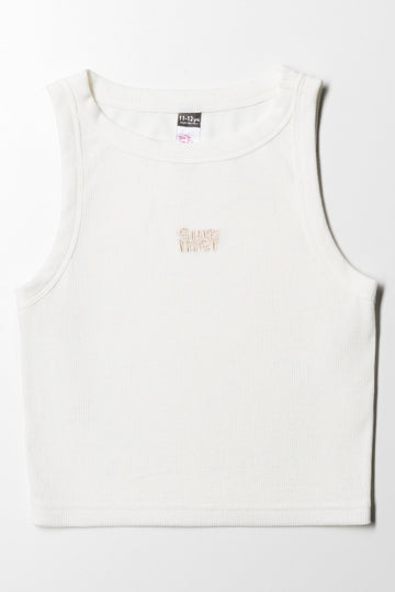 Rib Vest White