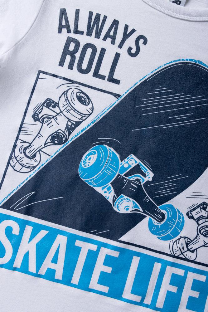 Skate Life Short Sleeve Pyjama Set White