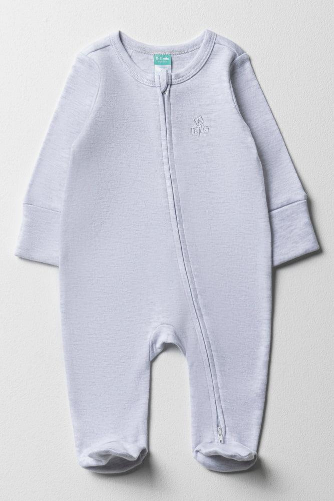 Zip Through Babygrow Grey