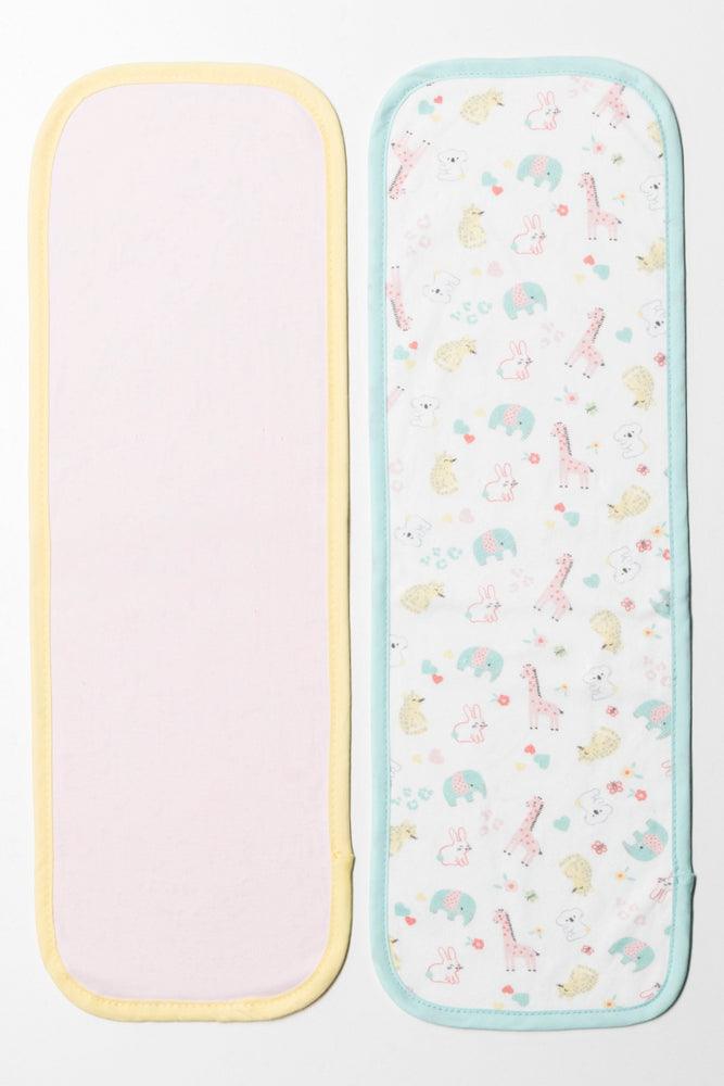 2 Pack Burp Cloths Wild Animals Girl Pink