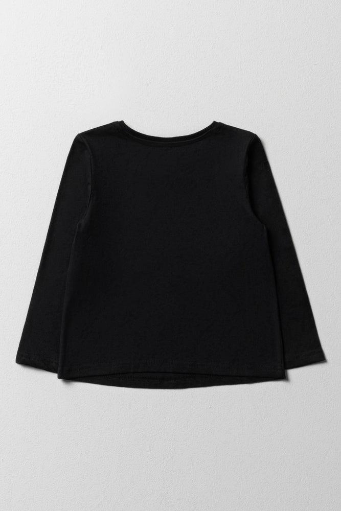 Glitter Long Sleeve T-Shirt Black (2)