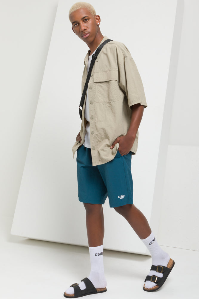 Textured Swim Shorts Teal (2)