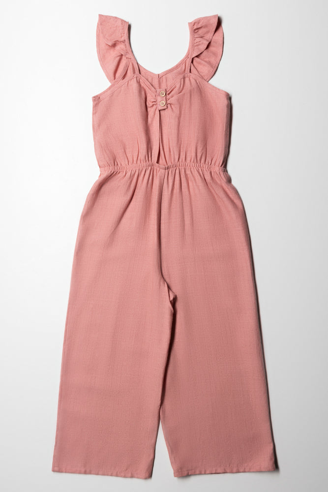 Lurex Jumpsuit With Cut Out Detail Pink