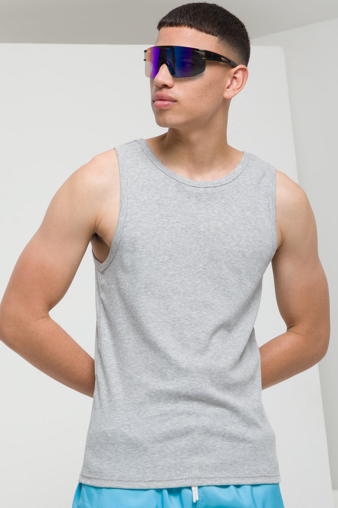 Rib vest grey