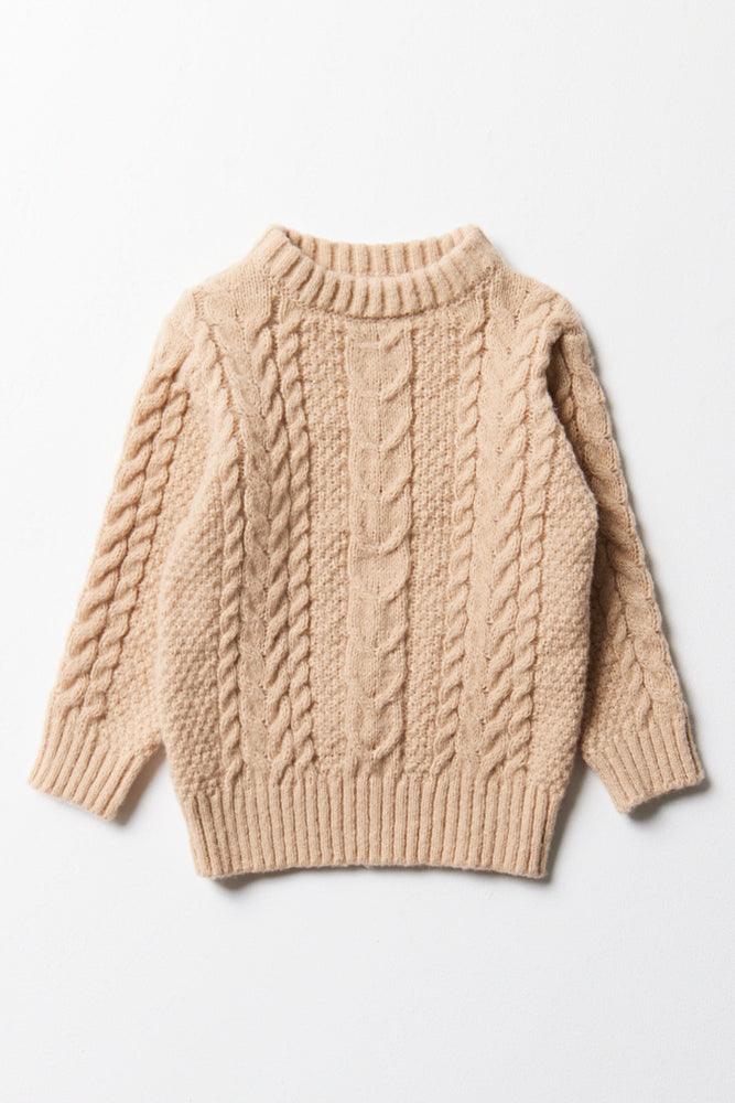 Cable Crew Neck Jersey Natural