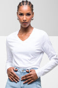 Long Sleeve V-Neck T-Shirt White