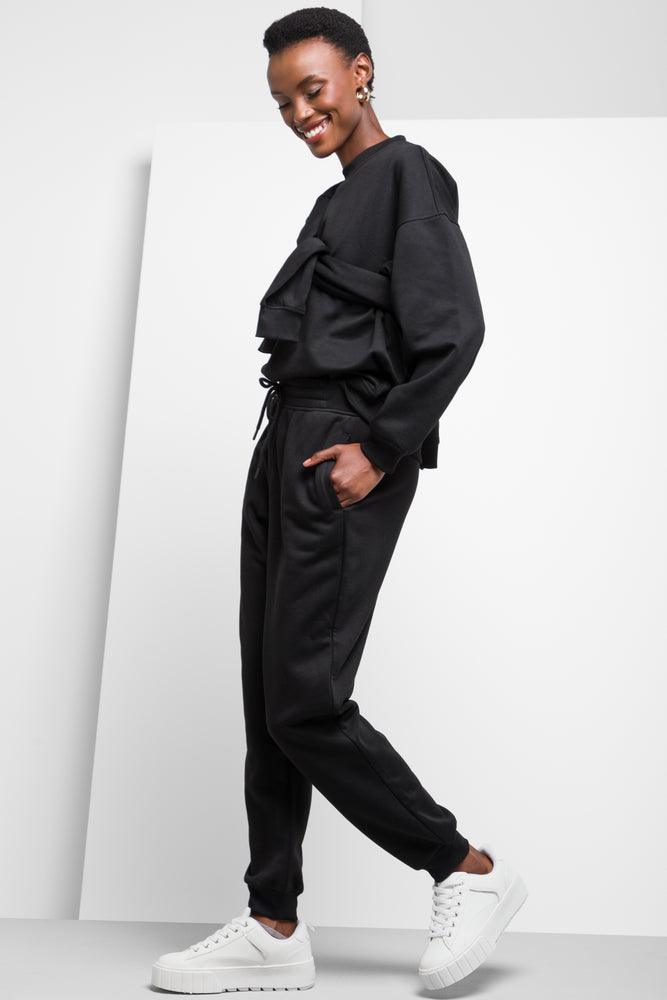 Jogger Trackpants With Rib Waist Black