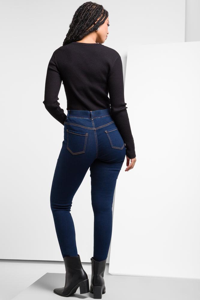 Pull On Jeggings Dark Blue (2)