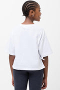 Crop Boxy Side Tie Short Sleeve T-Shirt White (2)