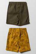 2 Pack Shorts Yellow & Dark Green (2)