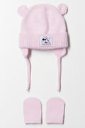 Minnie Mouse Beanie And Mittens Set Pink