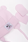 Minnie Mouse Beanie And Mittens Set Pink (1)