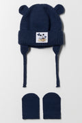 Mickey Mouse Beanie And Mittens Set Navy