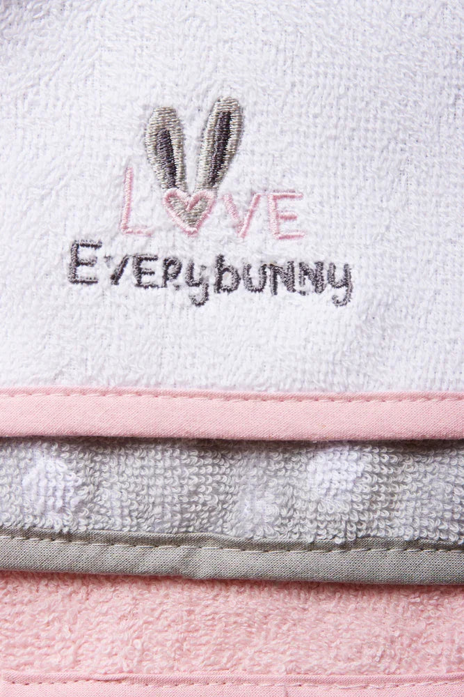 3 Pack Bunny Face Cloths Pink (1)