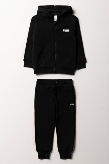 Zip Through Tracksuit Black