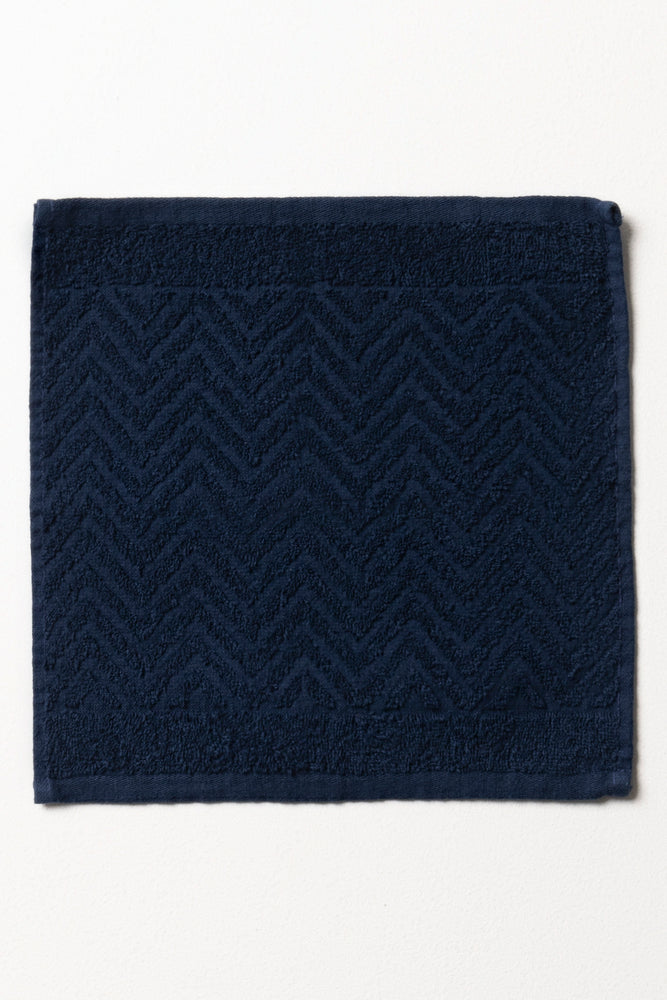 Textured Face Cloth Navy