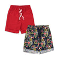 2 Pack Tropical Shorts Red