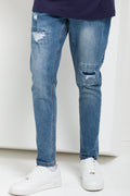 Rip Repair Skinny Mid Blue (1)