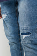 Rip Repair Skinny Mid Blue (4)