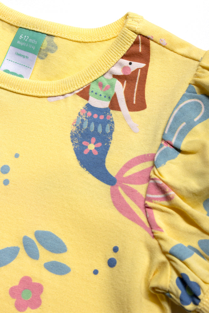 Puff Sleeves T-Shirt Yellow