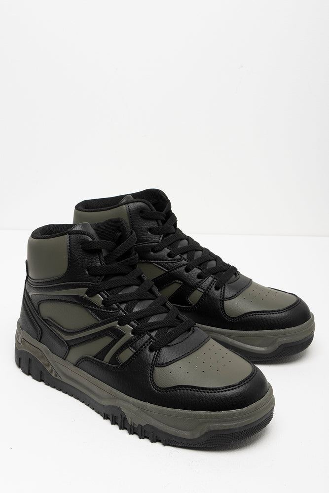 Chunky High Top Sneaker Dark Green