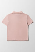 Textured Short Sleeve Golfer Light Pink (2)