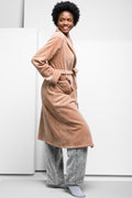 Shawl Collar Gown Light Brown