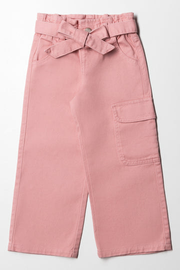 Wide Leg Denim Jeans Pink