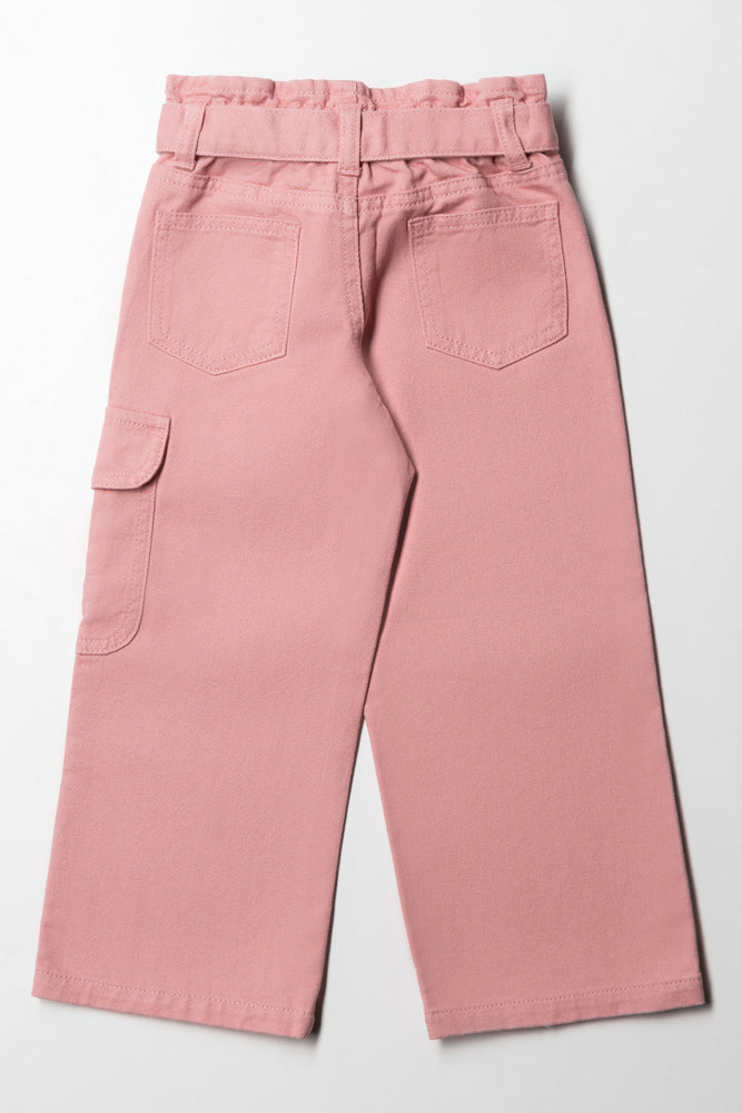 Wide Leg Denim Jeans Pink (3)