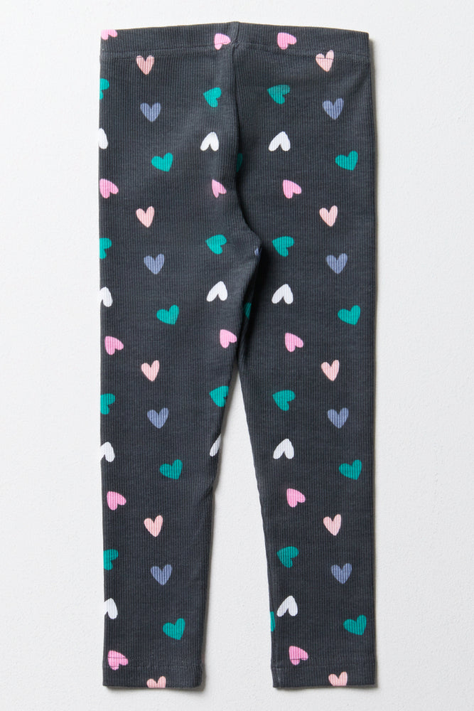 Hearts Leggings Charcoal (2)