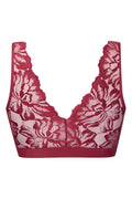 Bonded Lace Back Crop Top Burgundy (1)