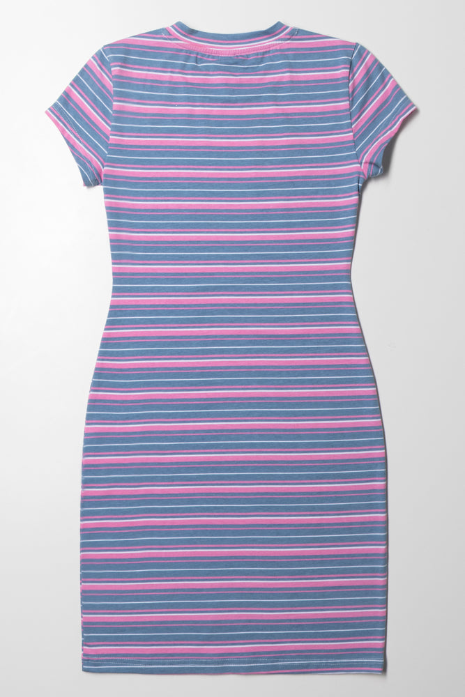 Stripe Bodycon Dress Purple And Pink (2)