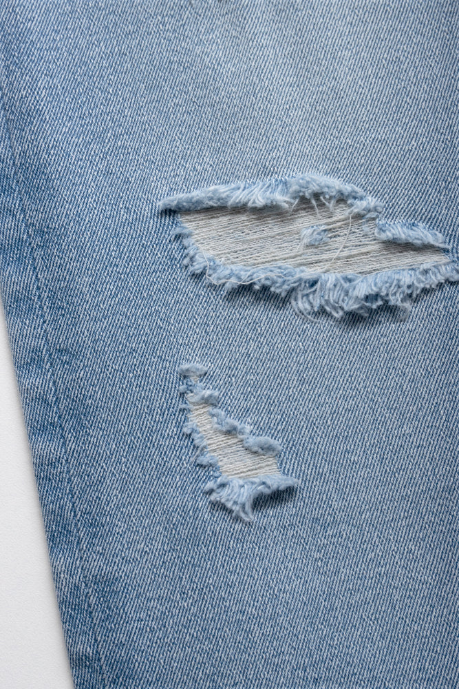 Ripped Denim Jeans Light Blue