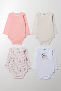 3 Pack Long Sleeve Bodyvest Pink