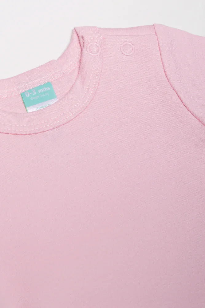 4 Pack Short Sleeve Bodyvests Pink (3)