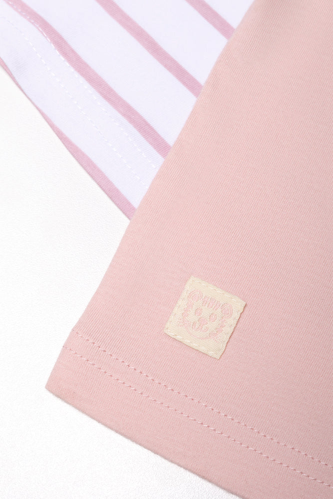 2 Pack Stripe T-Shirts Pink (1)