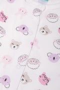 3 Pack Babygrows Pink And White (3)