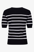 Stripe Crew Neck Jersey Black And White (1)