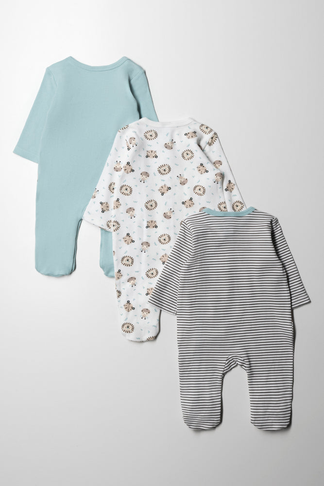 3 Pack Babygrows Green (4)