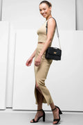 Lurex Knitwear Vest Gold (1)